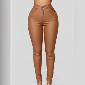 Double Dare Faux Leather Pant | Brown